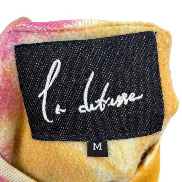 La Detresse Revolve Womens Tropical Pullover Tie Dye Fleece Sweatshirt Medium M - Picture 9 of 11